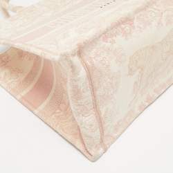 Dior Pink Embroidered Canvas Small Dioriviera Toile De Jouy Book Tote 