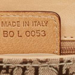 Pre Owned Dior Beige Oblique Canvas and Leather Zip Pocket Shoulder Bag