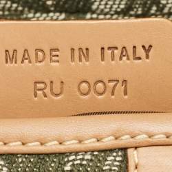 Pre Owned Dior Green/Tan Oblique Canvas Saddle Bag