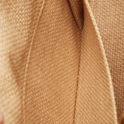 Pre Owned Dior Tan/Natural Cannage Straw Medium Lady D-Joy Tote