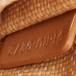 Pre Owned Dior Tan/Natural Cannage Straw Medium Lady D-Joy Tote