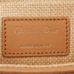 Pre Owned Dior Tan/Natural Cannage Straw Medium Lady D-Joy Tote