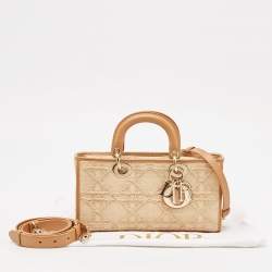 Pre Owned Dior Tan/Natural Cannage Straw Medium Lady D-Joy Tote