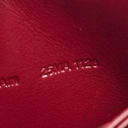Pre Owned Dior Red Cannage Patent Leather Lady Dior 5 Gusset Card Holder