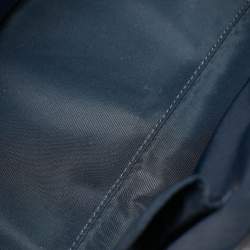 Pre Owned Dior Black Oblique Denim and Leather Flight Shopper Tote