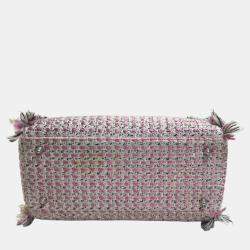 Pre Owned Dior Purple Tweed, Leather Ginza Limited Lady Dior Shoulder Bag