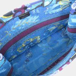 Dior Blue/Purple Canvas  Book Tote Large Tote Bag