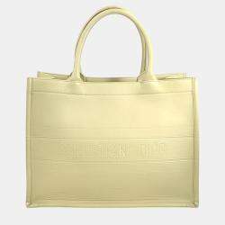 Pre Owned Dior Beige  Leather Book Tote Medium Tote Bag