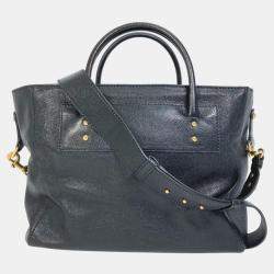 Dior Black  Leather Logo Studs Tote  Bag
