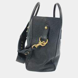 Dior Black  Leather Logo Studs Tote  Bag
