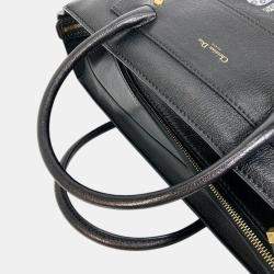 Dior Black  Leather Logo Studs Tote  Bag