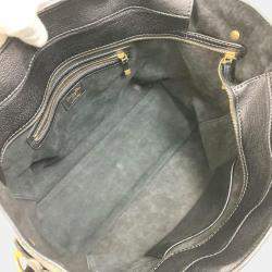 Dior Black  Leather Logo Studs Tote  Bag