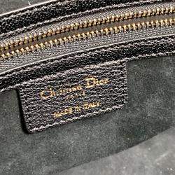 Dior Black  Leather Logo Studs Tote  Bag
