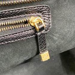 Dior Black  Leather Logo Studs Tote  Bag