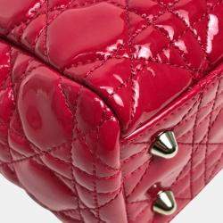 Pre Owned Dior Pink  Leather Lady Dior Tote Bag