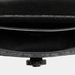 Pre Owned Dior Black Canvas Leather Trotter Saddle Shoulder Bag