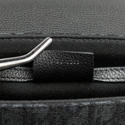 Pre Owned Dior Black Canvas Leather Trotter Saddle Shoulder Bag