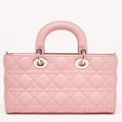 Pre Owned Dior Pink Cannage Leather Medium Lady D-Joy Tote