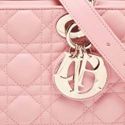 Pre Owned Dior Pink Cannage Leather Medium Lady D-Joy Tote