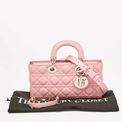 Pre Owned Dior Pink Cannage Leather Medium Lady D-Joy Tote