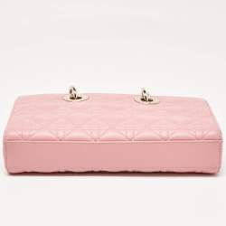 Pre Owned Dior Pink Cannage Leather Medium Lady D-Joy Tote