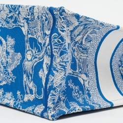 Dior Blue/White Embroidered Toile de Jouy Canvas Medium Book Tote 