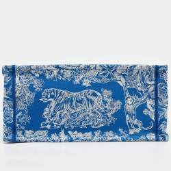 Dior Blue/White Embroidered Toile de Jouy Canvas Medium Book Tote 