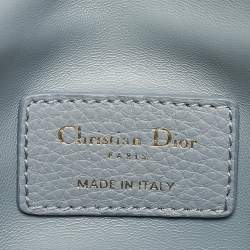 Pre Owned Dior Blue Cannage Leather Micro Caro Crossbody Bag