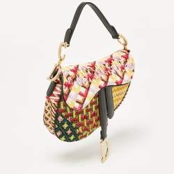 Dior Multicolor Beaded Mini Saddle Bag