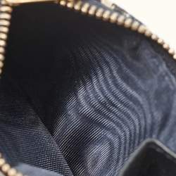 Pre Owned Dior Navy Blue Oblique Canvas and Leather Saddle Wallet