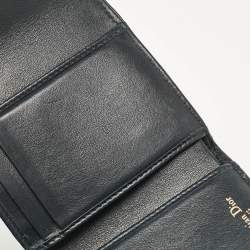 Pre Owned Dior Navy Blue Oblique Canvas and Leather Saddle Wallet