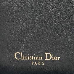 Pre Owned Dior Navy Blue Oblique Canvas and Leather Saddle Wallet
