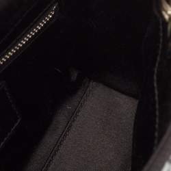 Pre Owned Dior Black Rhinestone Cannage Satin Mini Lady Dior Tote