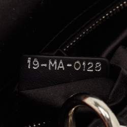 Pre Owned Dior Black Rhinestone Cannage Satin Mini Lady Dior Tote