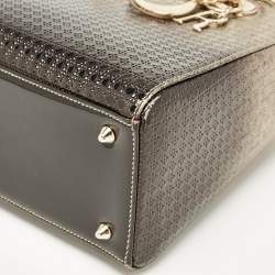 Dior Metallic Ombre Gold Microcannage Leather Medium Lady Dior Tote