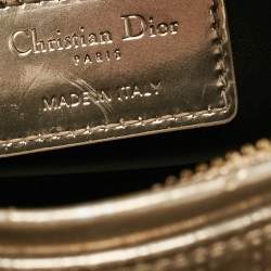 Dior Metallic Ombre Gold Microcannage Leather Medium Lady Dior Tote