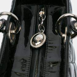 Dior Black Large Patent Cannage Lady Dior