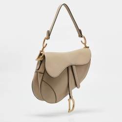 Pre Owned Dior Beige Leather Saddle Bag