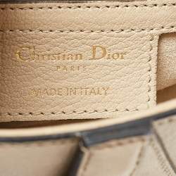 Pre Owned Dior Beige Leather Saddle Bag