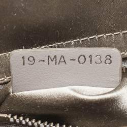 Pre Owned Dior Grey Cannage Satin Mini Beads Lady Dior Tote