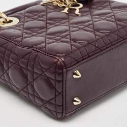 Pre Owned Dior Purple Cannage Leather Small Lady Dior My ABCDior Bag