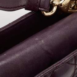 Pre Owned Dior Purple Cannage Leather Small Lady Dior My ABCDior Bag