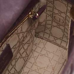 Pre Owned Dior Purple Cannage Leather Small Lady Dior My ABCDior Bag