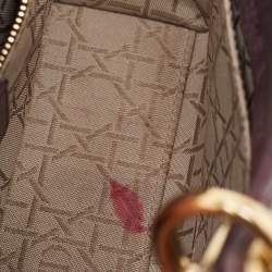 Pre Owned Dior Purple Cannage Leather Small Lady Dior My ABCDior Bag