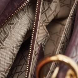 Pre Owned Dior Purple Cannage Leather Small Lady Dior My ABCDior Bag