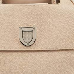 Pre Owned Dior Two Tone Beige Leather Large Diorever Top Handle Bag