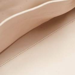 Pre Owned Dior Two Tone Beige Leather Large Diorever Top Handle Bag