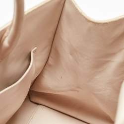 Pre Owned Dior Two Tone Beige Leather Large Diorever Top Handle Bag