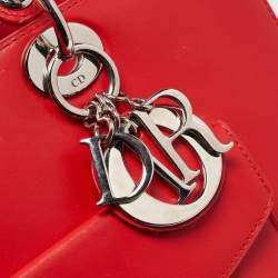 Dior Red Leather Large Lady Dior Pocket Tote