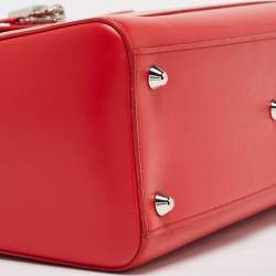 Dior Red Leather Large Lady Dior Pocket Tote